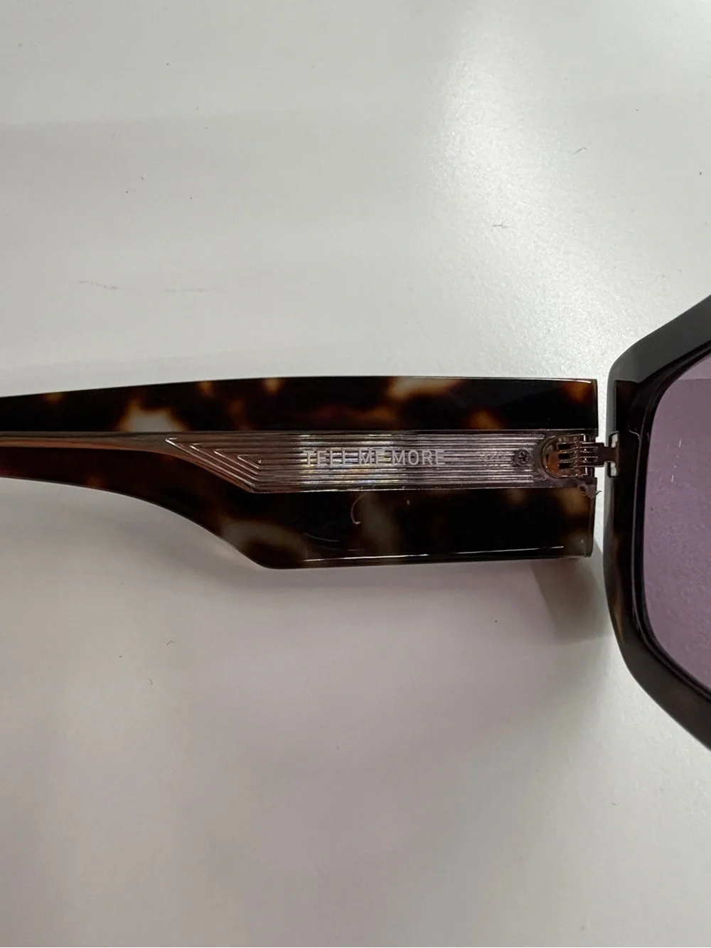 Quay Australia Tell Me More Sunglasses color cHazy Tort w/ Amethyst (HAZTRT/AMET